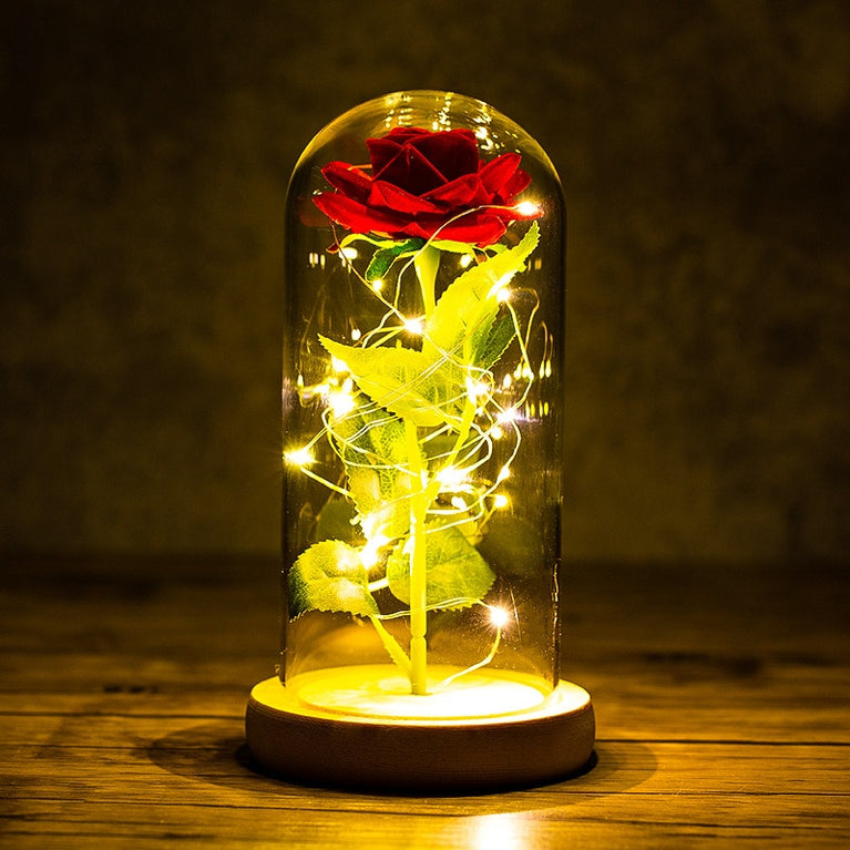 Beauty and Beast Romantic Eternal Flower Licht mit Abdeckung