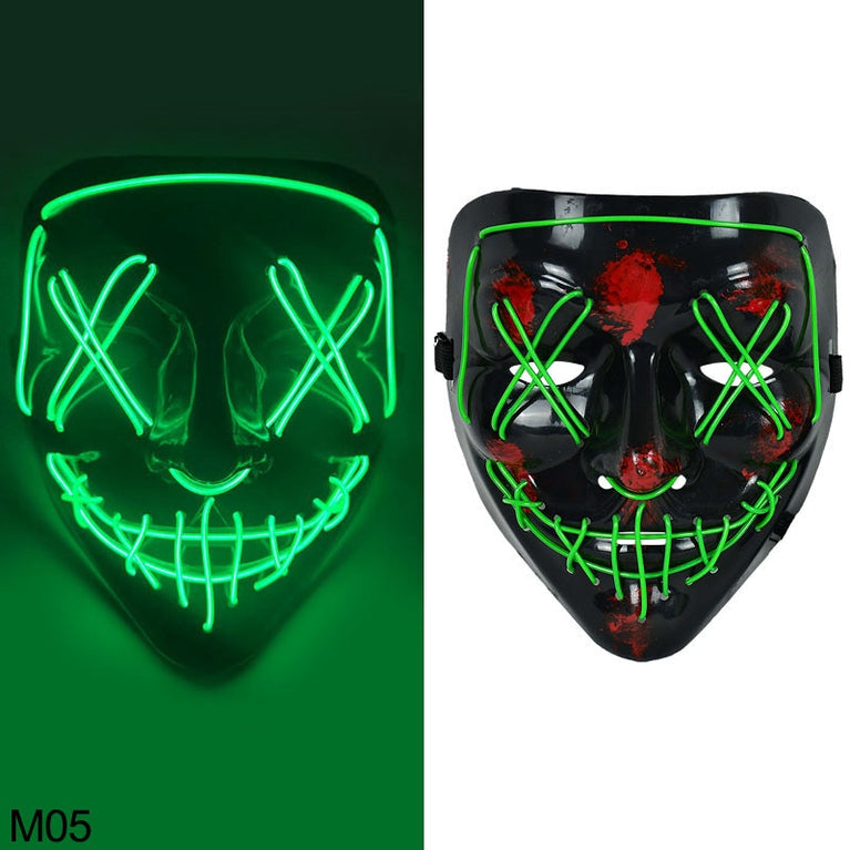 Halloween Scary Glowing LED Maske Demon