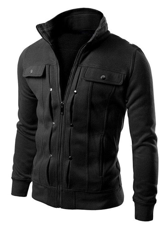 Knopf Herren Jacke Multi Herren Plus Größe S-4XL