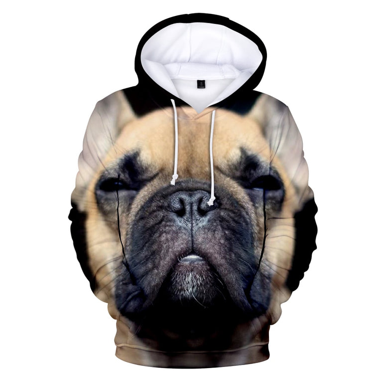 Lässiger Herren Hoodie mit  französischen Bulldogge Print