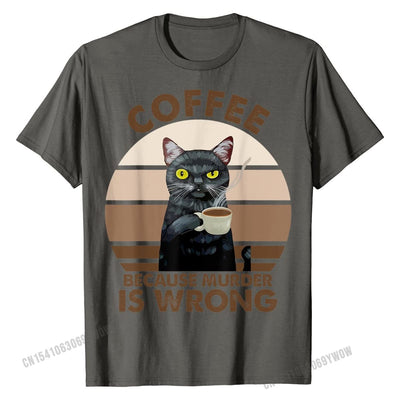 Lustiger Katzenkaffee T-Shirt für Herren