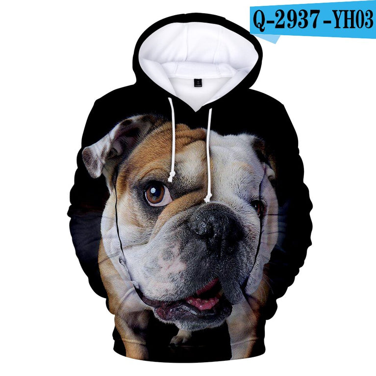 Lässiger Herren Hoodie mit  französischen Bulldogge Print