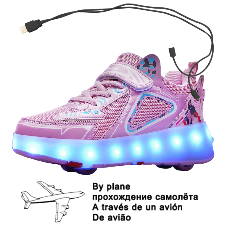 Neue USB Schuhe mit Rollen für Jungen und Mädchen, LED Licht