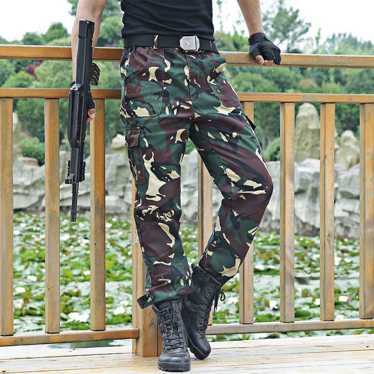 Schwarze Herren Militär-Cargohose