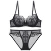 CINOON Sexy Blütenblattform, ultradünnes Cup-BH-Set, Push-up-DessousSet