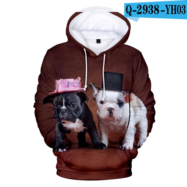 Lässiger Herren Hoodie mit  französischen Bulldogge Print