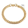 Inisex Vnox Simple 3-11mm Edelstahl Curb Cuban Link Chain Armbänder