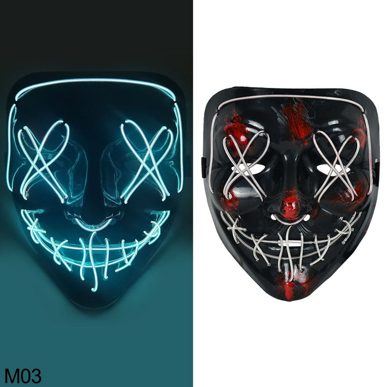 Halloween Scary Glowing LED Maske Demon