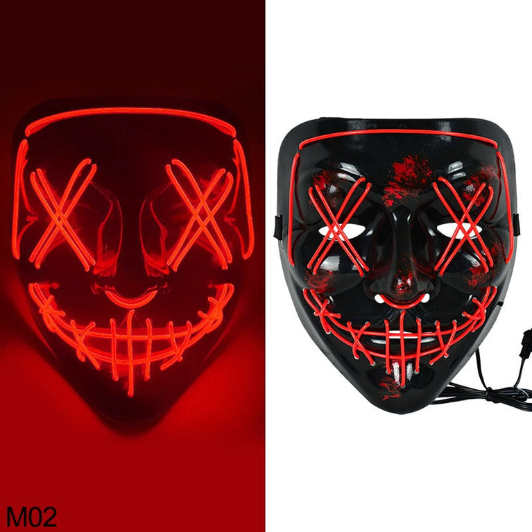 Halloween Scary Glowing LED Maske Demon