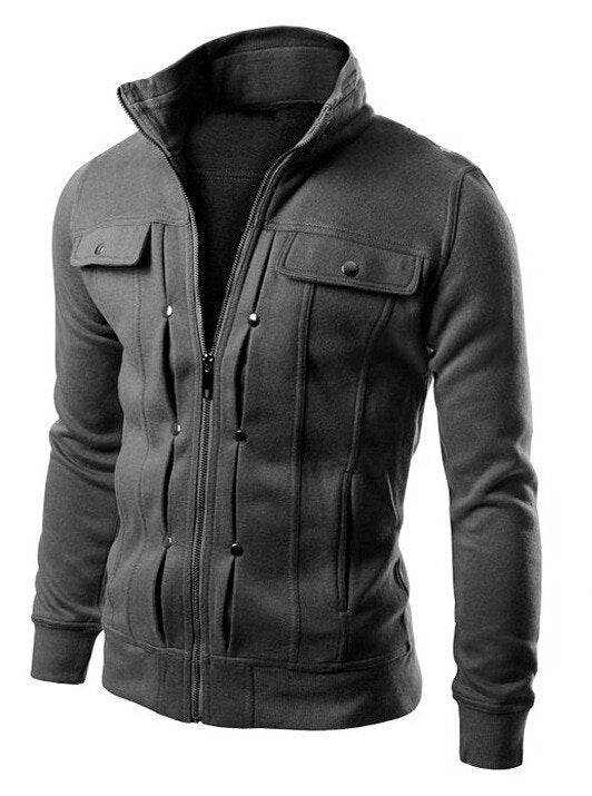 Knopf Herren Jacke Multi Herren Plus Größe S-4XL