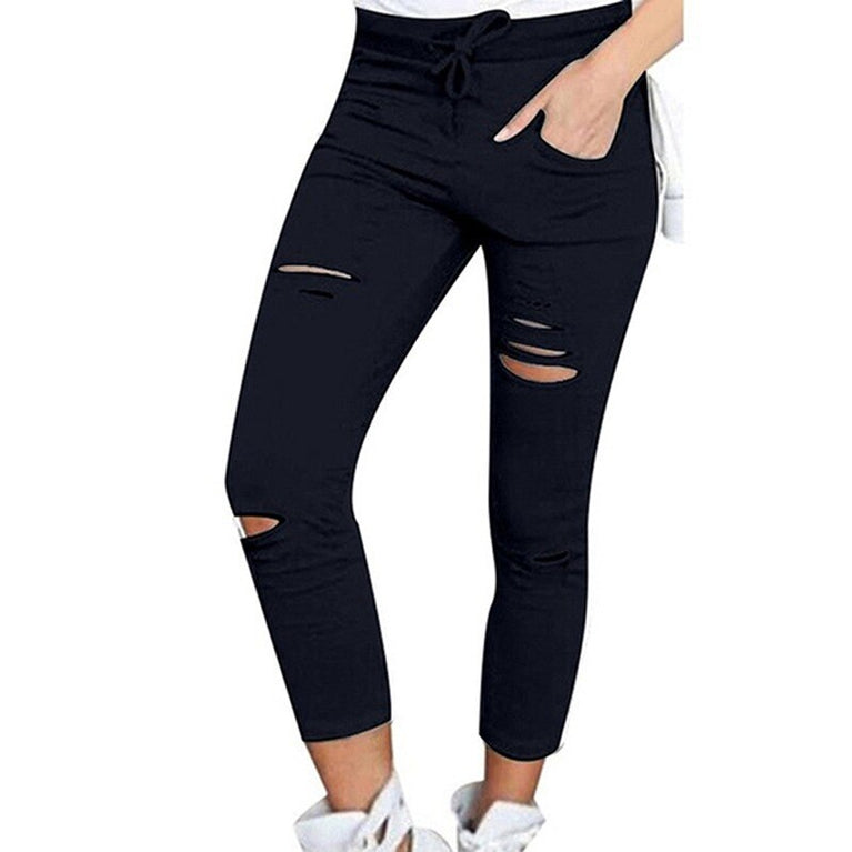 Ripped Stretch Jeans mit Cut Outs