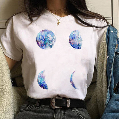 Damen T-Shirt mit Mond Motiv