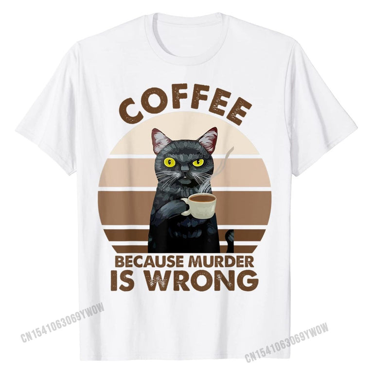 Lustiger Katzenkaffee T-Shirt für Herren