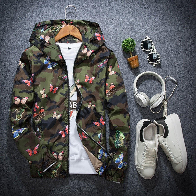 Damen Windbreaker mit Camouflage Druck