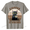 Lustiger Katzenkaffee T-Shirt für Herren