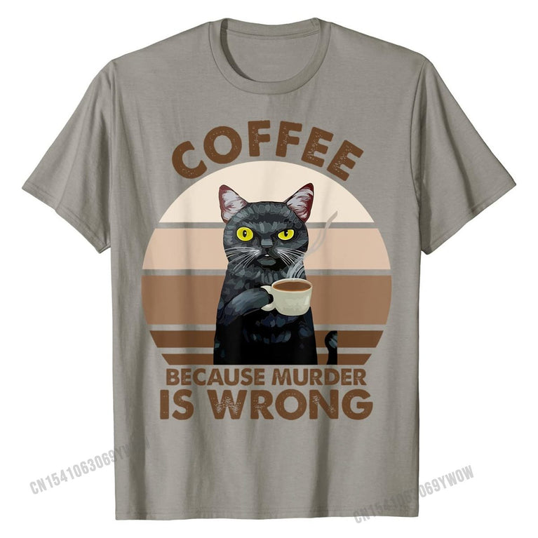 Lustiger Katzenkaffee T-Shirt für Herren