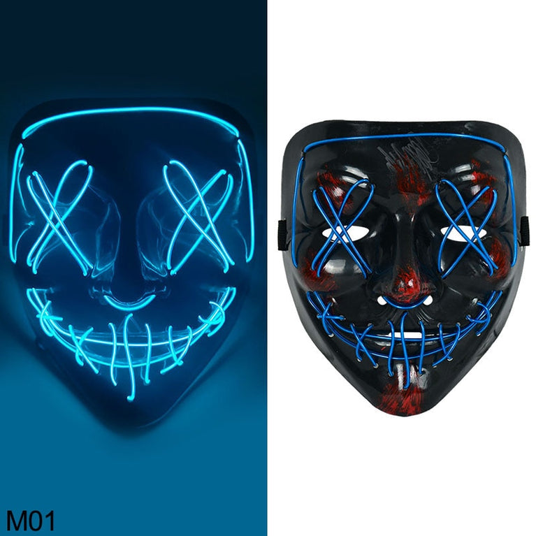 Halloween Scary Glowing LED Maske Demon