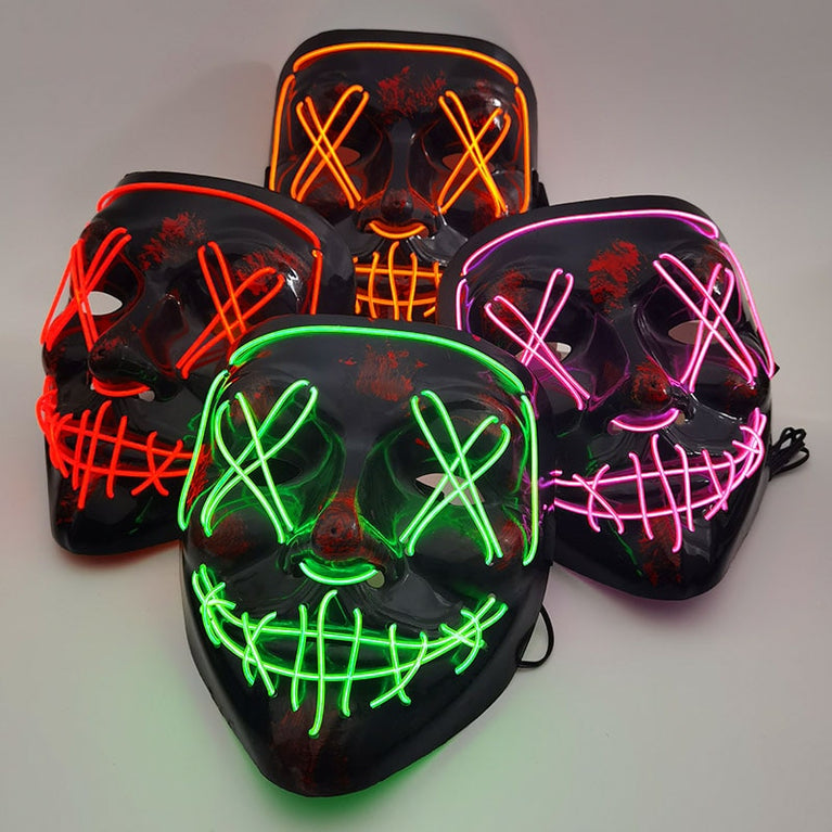 Halloween Scary Glowing LED Maske Demon