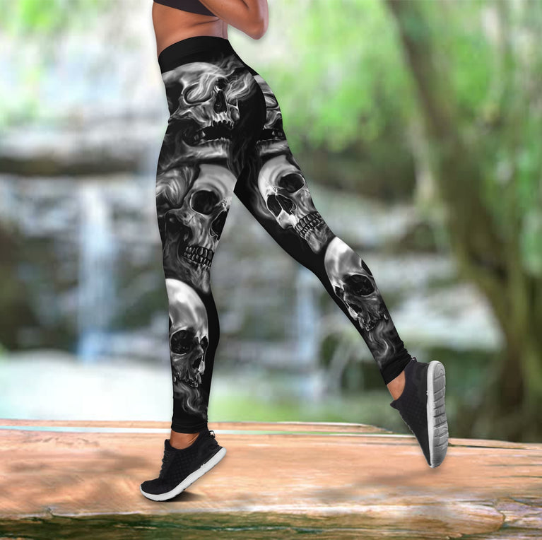 The Grim Reaper Skull Tattoo Combo Damen Legging + Tanktop Sexy