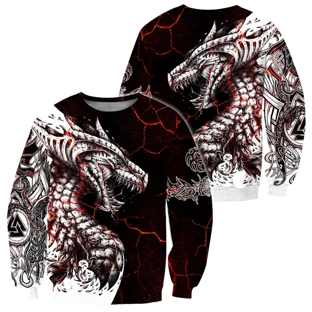 Black & White Tattoo Dragon Streetwear für Herren (Unisex)