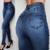 Modische Damen High Waist Beaded Jeans S-2XL