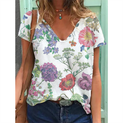 Blumenmuster Shirt für Damen