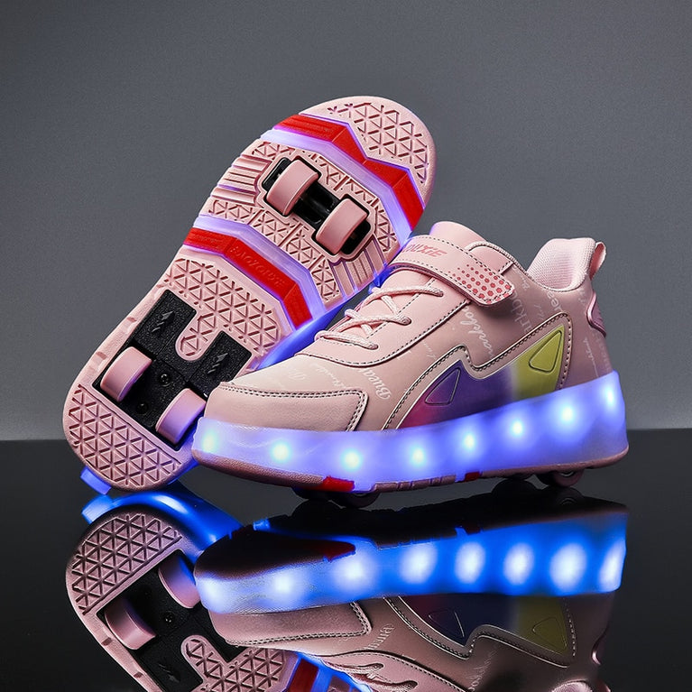 Neue USB Schuhe mit Rollen für Jungen und Mädchen, LED Licht