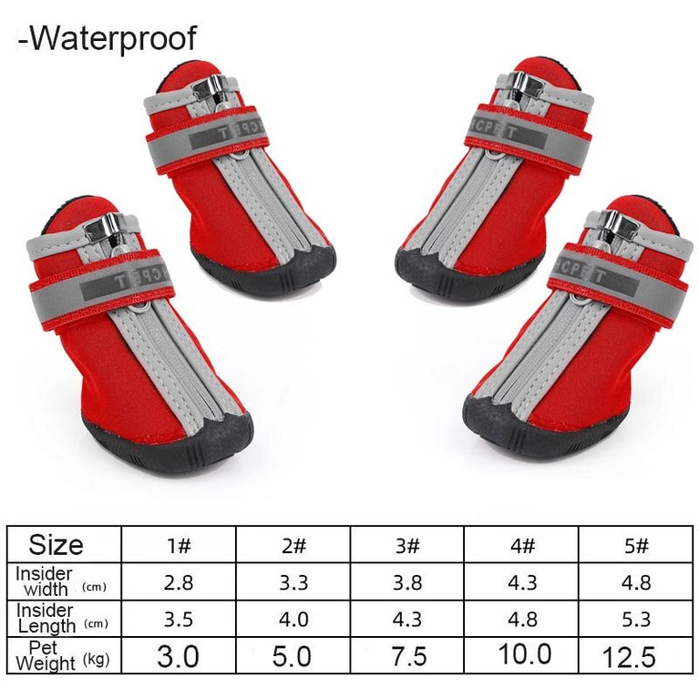 4 teile/satz Wasserdichte Hundeschuhe, Rutschfeste Regenstiefel