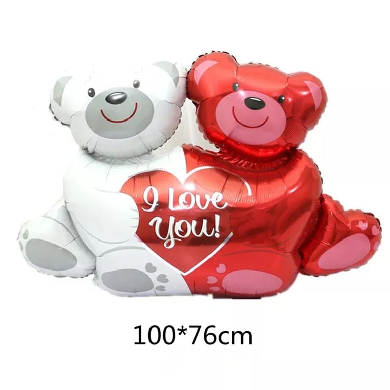 Happy Valentine's Day Party I Love You Kiss Me Lips Love Heart Bear Ball Hochzeitstag Aufblasbarer Ballon Geburtstagsgeschenke