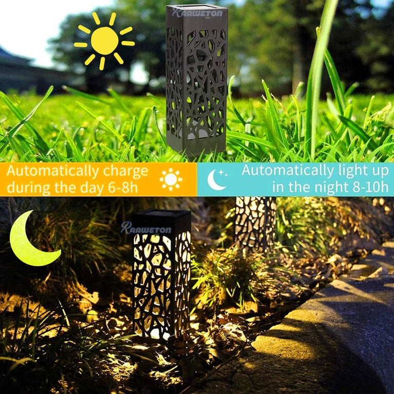 2-in-1-Solar-LED-Rasenlicht im Freien, wasserdicht, Gartendekoration, Lampe für Pavillon, Hof, Landschaft, Garten-Rasenlichter