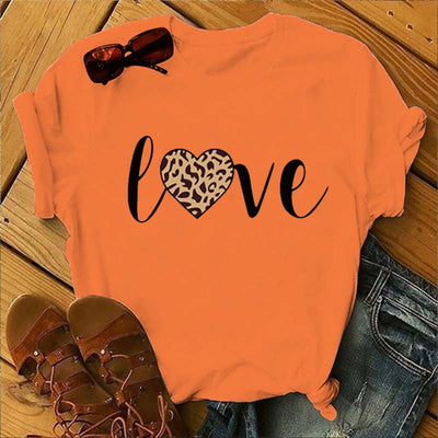 Love Print T-Shirt für Damen