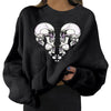 Skull Skeleton Print Oversize Damen Sweatshirt