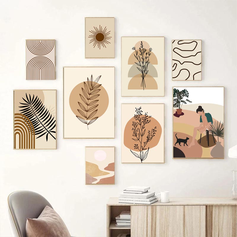 Abstrakte Linien Botanische Boho Poster