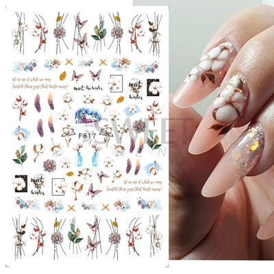 Winter Snowy Nails Art Design