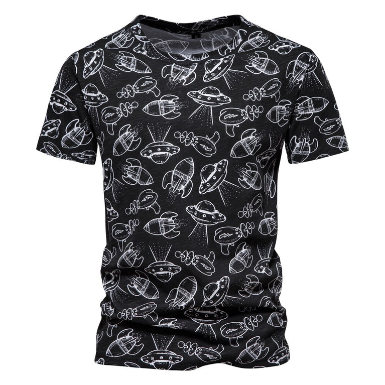 Herren T-Shirt 100% Cotton Cartoon Print