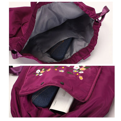 Damen-Schulter-Rucksack mit Kordelzug und Blumenmuster