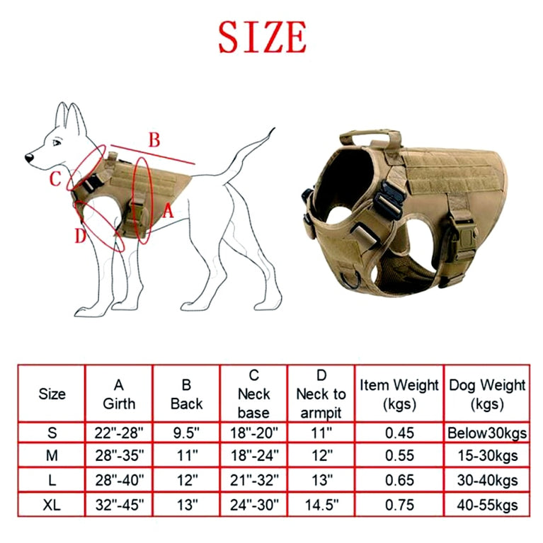 K9 Tactical Military Tactical Training Hundegeschirr und Leine für alle Hunderassen