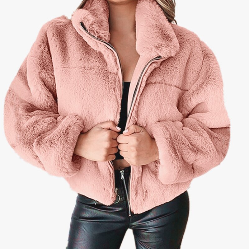 Kurze Damen Teddyjacke