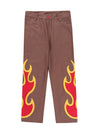 Herren Hose mit  Flammenstickerei