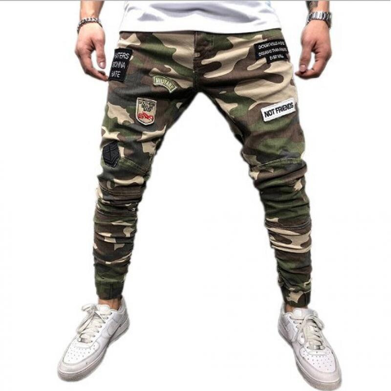 Camouflage Denim Jeans für Herren