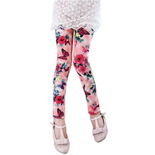 Bedruckte Blumen Leggings für Mädchen