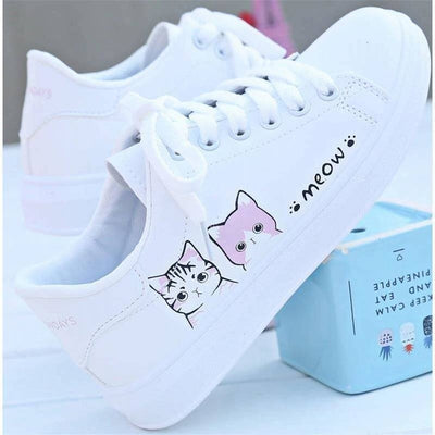 Damen Sneakers  mit Katzenmotiv