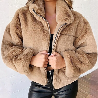 Kurze Damen Teddyjacke