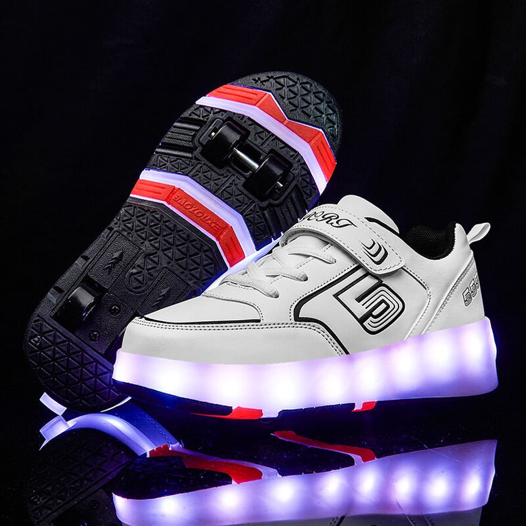 Neue USB Schuhe mit Rollen für Jungen und Mädchen, LED Licht