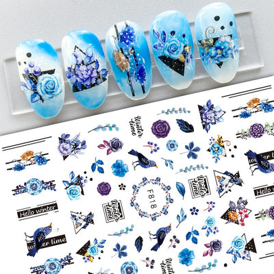 Winter Snowy Nails Art Design