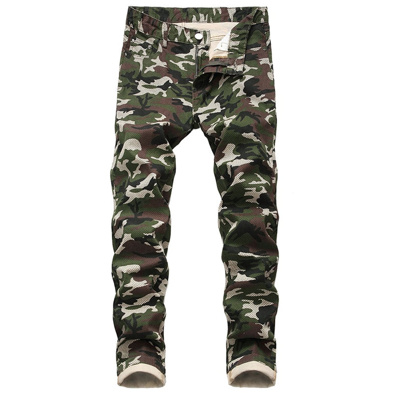 Herren Camouflage Jeans