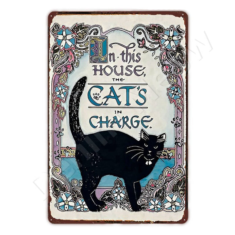 Funny Cat Vintage Metall Blechschild Wanddekoration