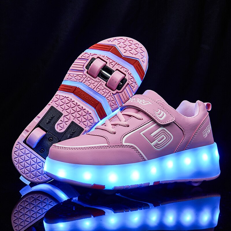 Neue USB Schuhe mit Rollen für Jungen und Mädchen, LED Licht