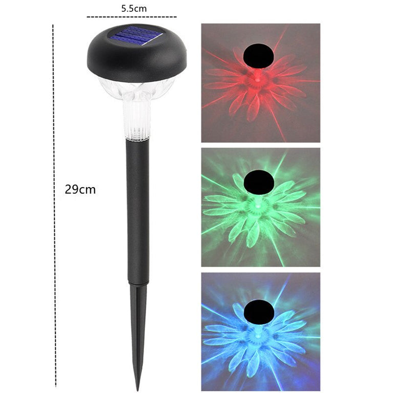 Gartenleuchten Solar-LED-Licht im Freien wasserdichte RGB-Farbwechsel-Solarweg-Rasenlampe für Gartendekor-Landschaftsbeleuchtung