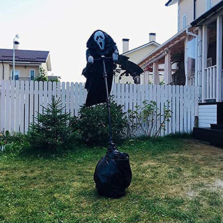 Halloween Ghostface Scream Vogelscheuche Gartendeko